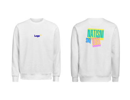 UNI Pulover – Mali tisk logotipa spredaj + Velik tisk logotipa zadaj – Personaliziran/po meri
