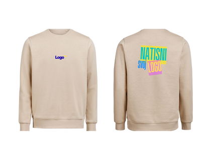 UNI Pulover – Mali tisk logotipa spredaj + Velik tisk logotipa zadaj – Personaliziran/po meri