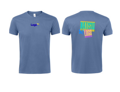 UNI Majica 100 % bombaž – Mali tisk logotipa spredaj+velik zadaj – Personalizirana majica po meri