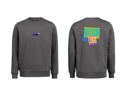 UNI Pulover – Mali tisk logotipa spredaj + Velik tisk logotipa zadaj – Personaliziran/po meri