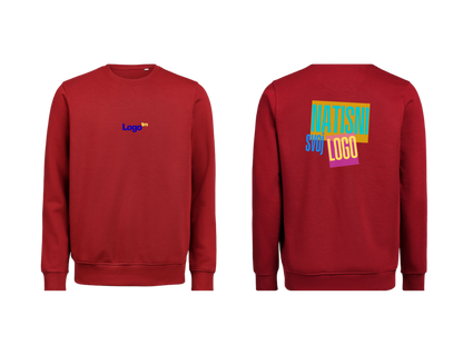 UNI Pulover – Mali tisk logotipa spredaj + Velik tisk logotipa zadaj – Personaliziran/po meri