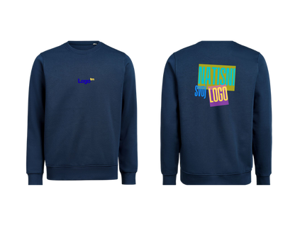 UNI Pulover – Mali tisk logotipa spredaj + Velik tisk logotipa zadaj – Personaliziran/po meri