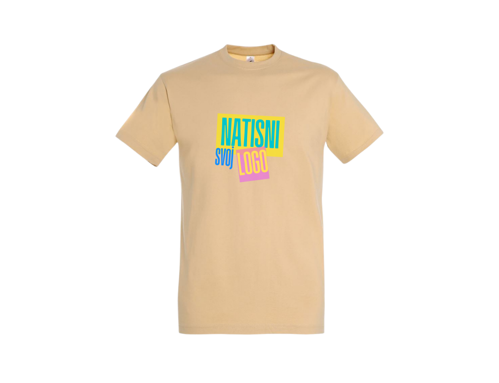 UNI Majica 100 % bombaž – Velik tisk logotipa spredaj – Personalizirana majica po meri