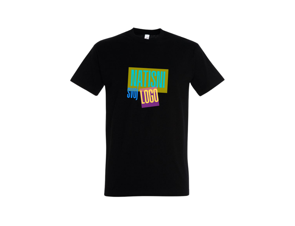 UNI Majica 100 % bombaž – Velik tisk logotipa spredaj – Personalizirana majica po meri