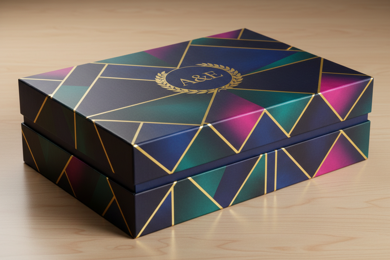 custom made gift box from hard/full colorfull cardboard with custom logo