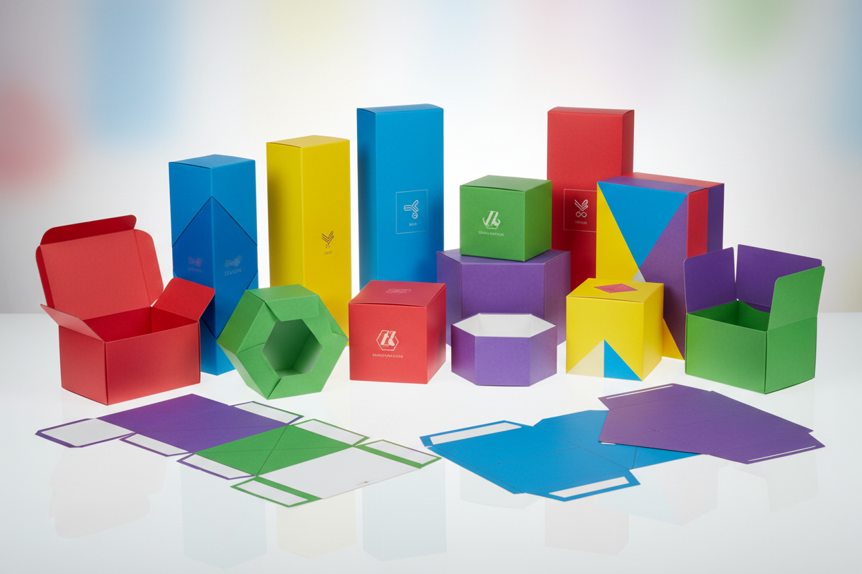 custom product packaging from colorfull cardboard