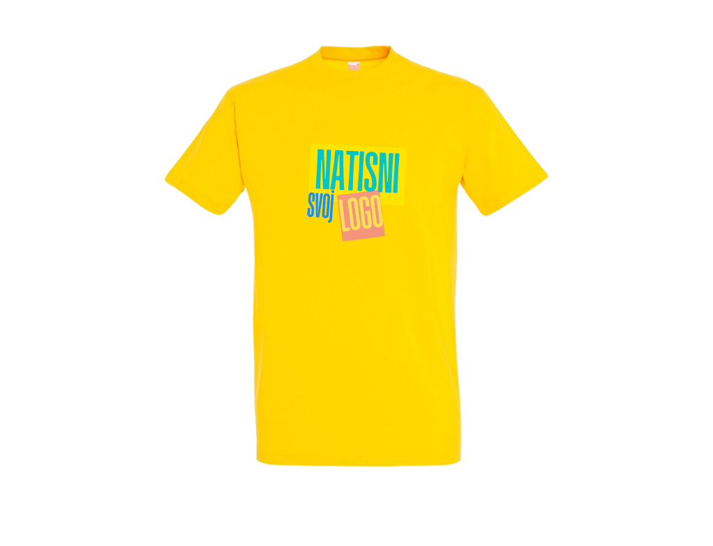 UNI Majica 100 % bombaž – Velik tisk logotipa spredaj – Personalizirana majica po meri