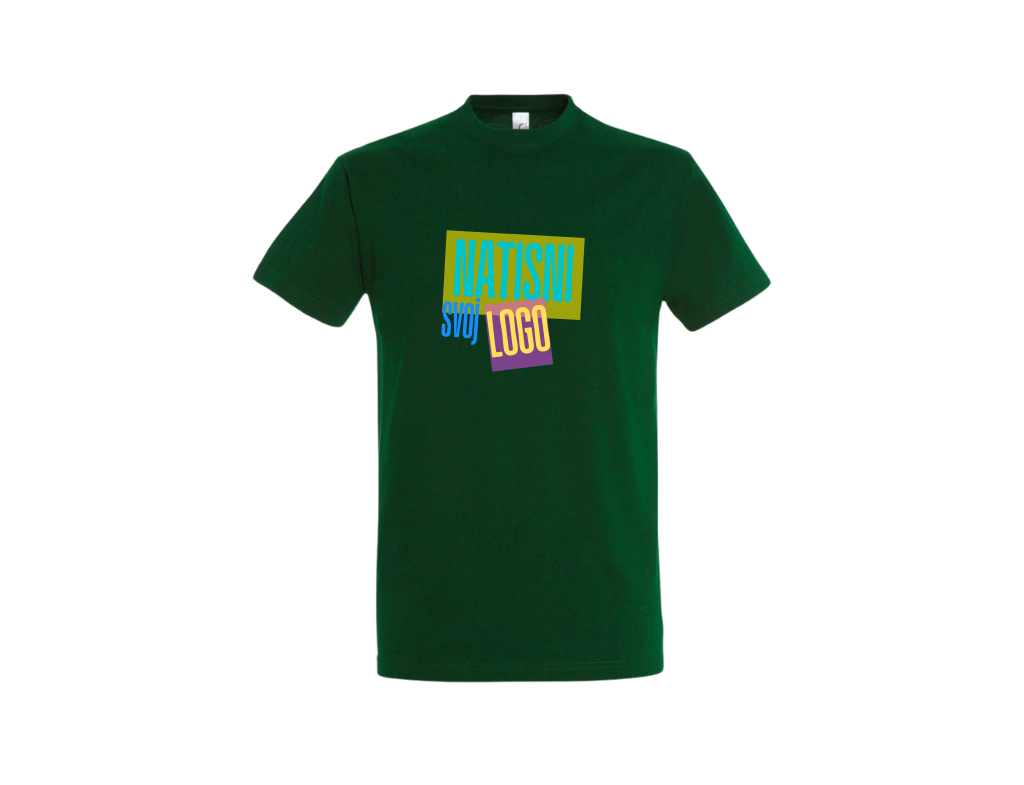 UNI Majica 100 % bombaž – Velik tisk logotipa spredaj – Personalizirana majica po meri